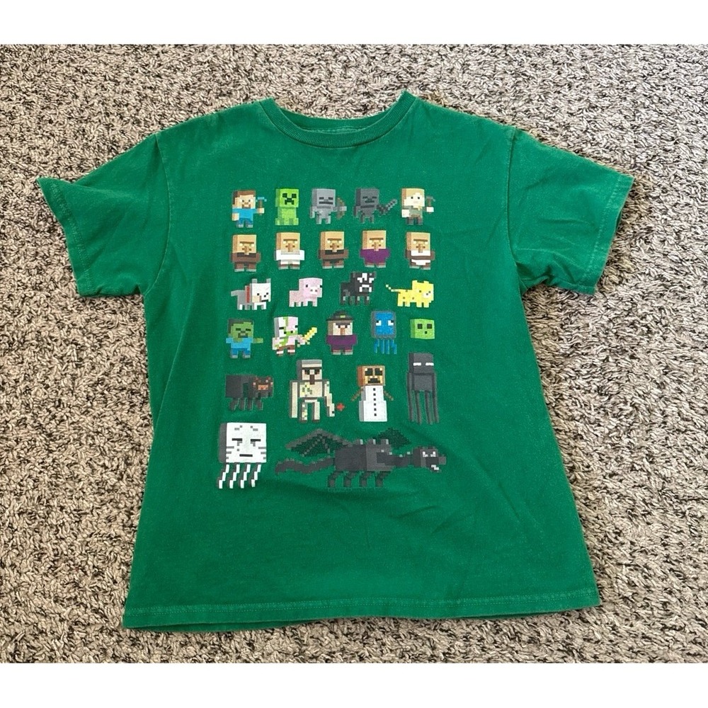Mojang Boys Green Minecraft Short Sleeve Tee Size Small